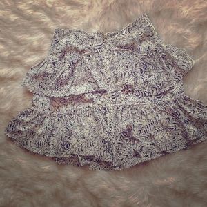Feather patterned ruffle skirt